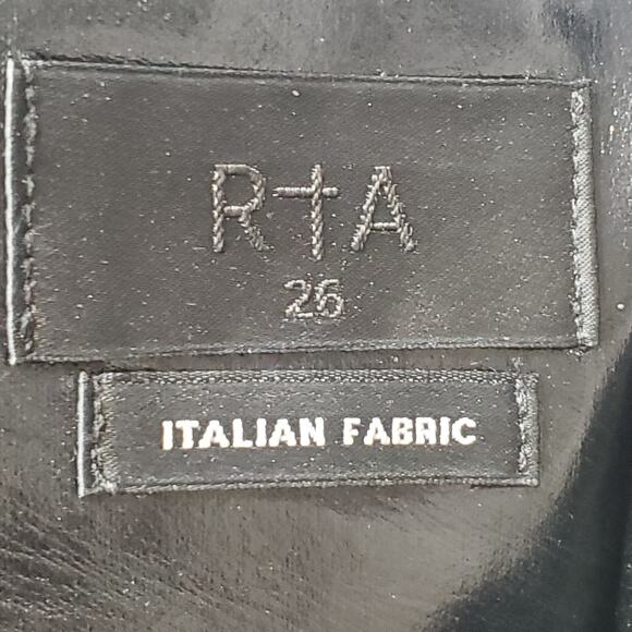 RtA Women's Size 26 Faux Patent Leather Pants Black - Picture 7 of 9